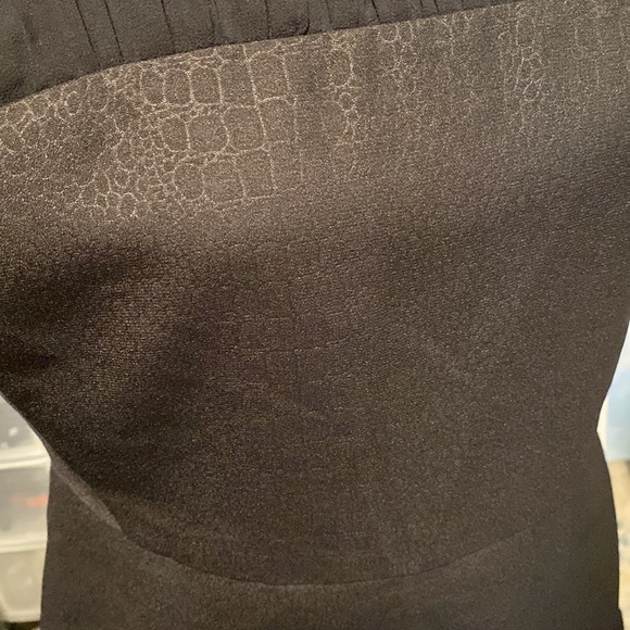 CABI gorgeous black sheer pleated neckline and peplum hem top! Fancy black tie. - Picture 11 of 11